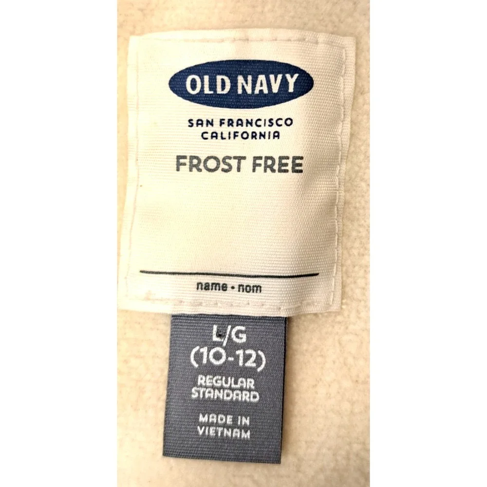 Old Navy Puffer Vest‎ Frost Free Fleece Lined Girls L 10-12 Blue Outdoors Cozy